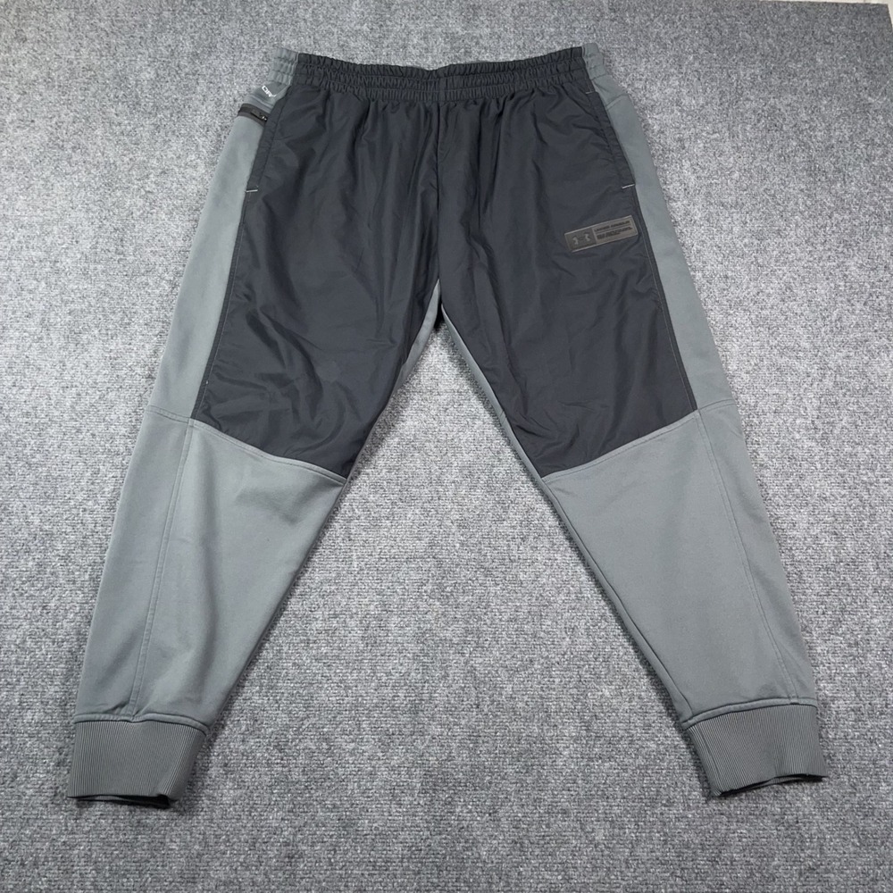 Under Armour Storm Jogger Pants Mens XXL Fleece Lined Colorblock Gray Black